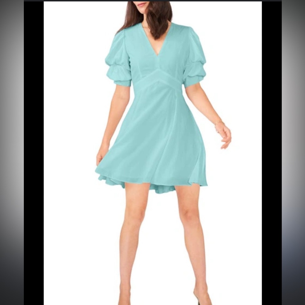 1.state Bloomingdale’s NWT Feminine Bubble Sleeve V Neck Dress Woman’s XL